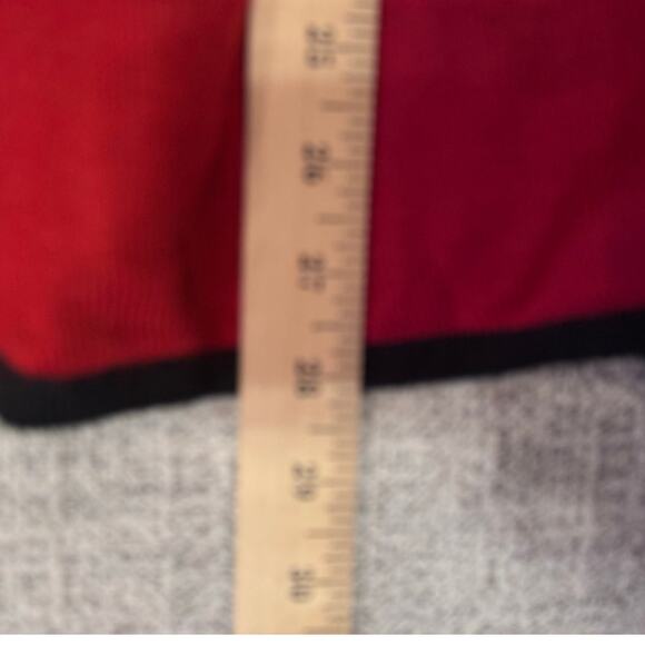 Sag Harbor Woman Red Cardigan Sweater Set Black Trim Open Front Plus Size 2X - Picture 8 of 8